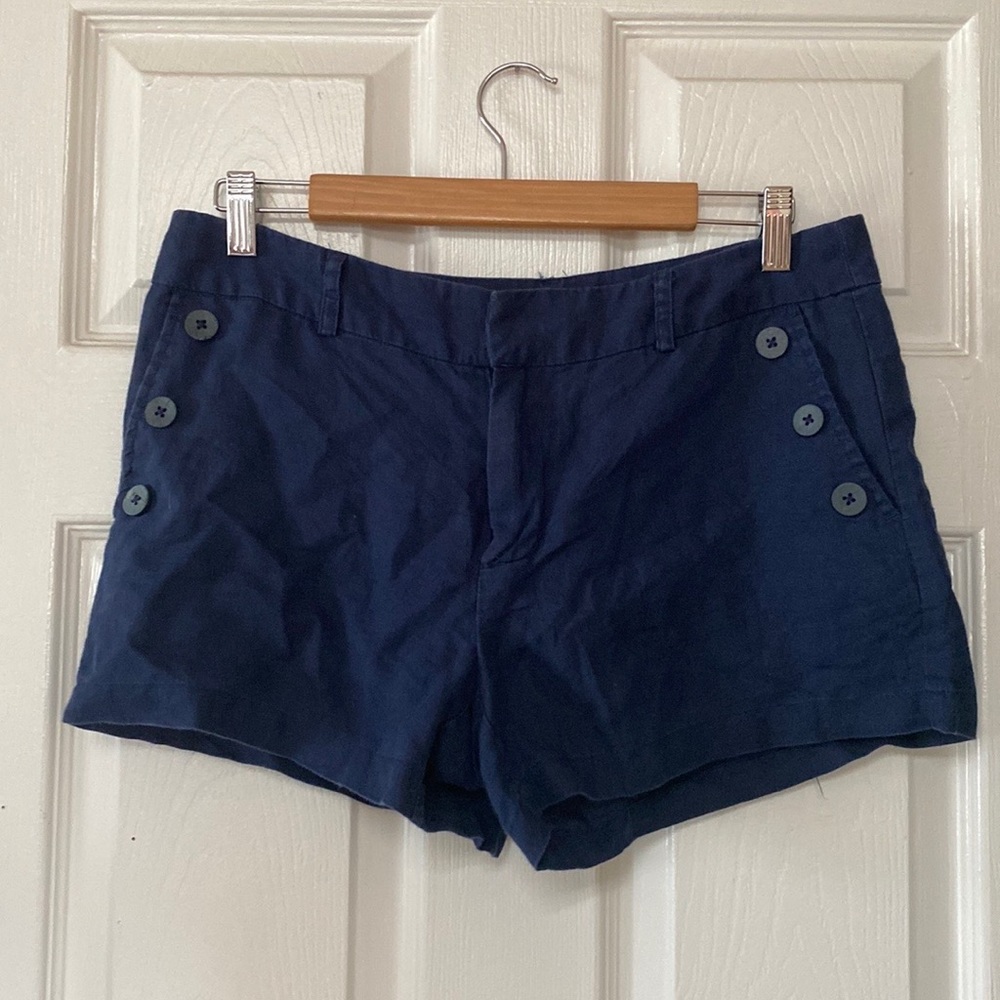 Cynthia Rowley Navy Blue Nautical Sailor Linen Shorts